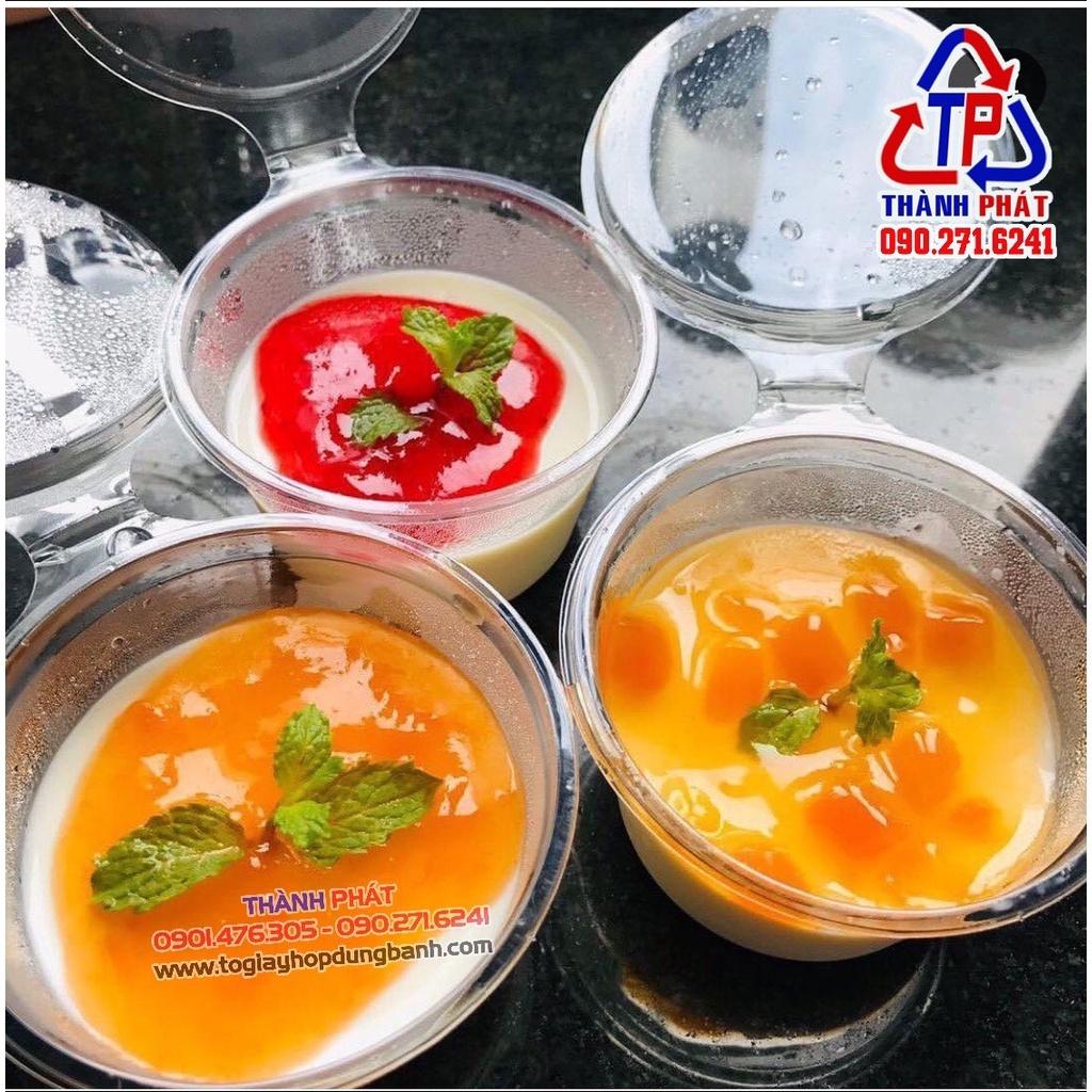 Hủ sốt 4oz nắp liền đựng topping trà sữa,bánh flan,sữa chua nếp cẩm chắn chắn không đổ nước