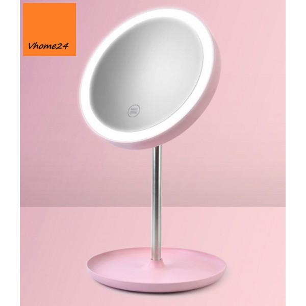 GƯƠNG TRANG ĐIỂM ĐỂ BÀN LED DÁNG TRÒN CHÂN CAO GTD150
