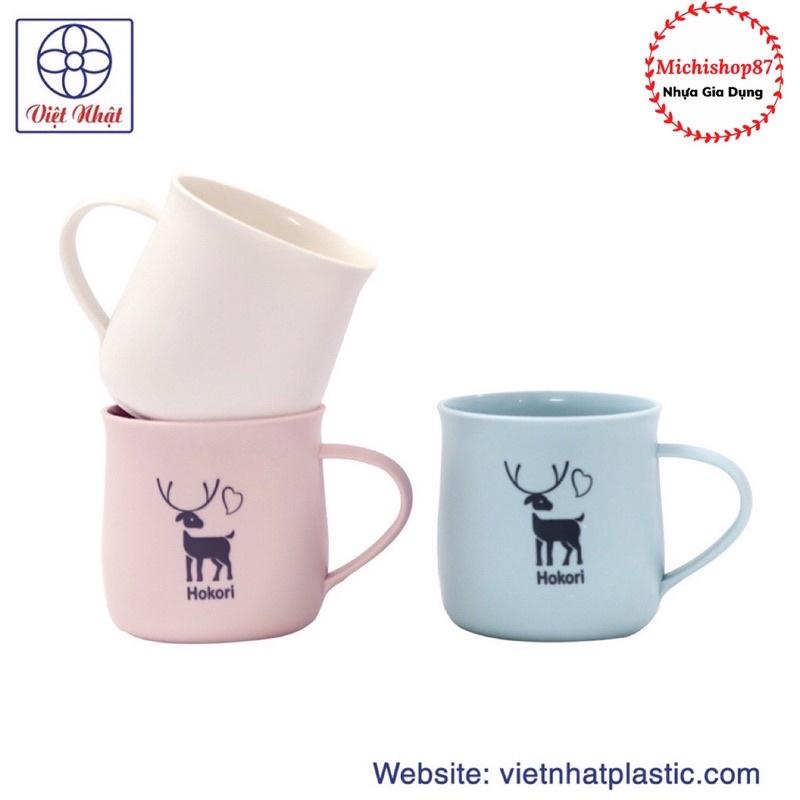 Cốc uống nước màu sắc xinh xắn, chịu nhiệt có quai cầm Hokori 350ml