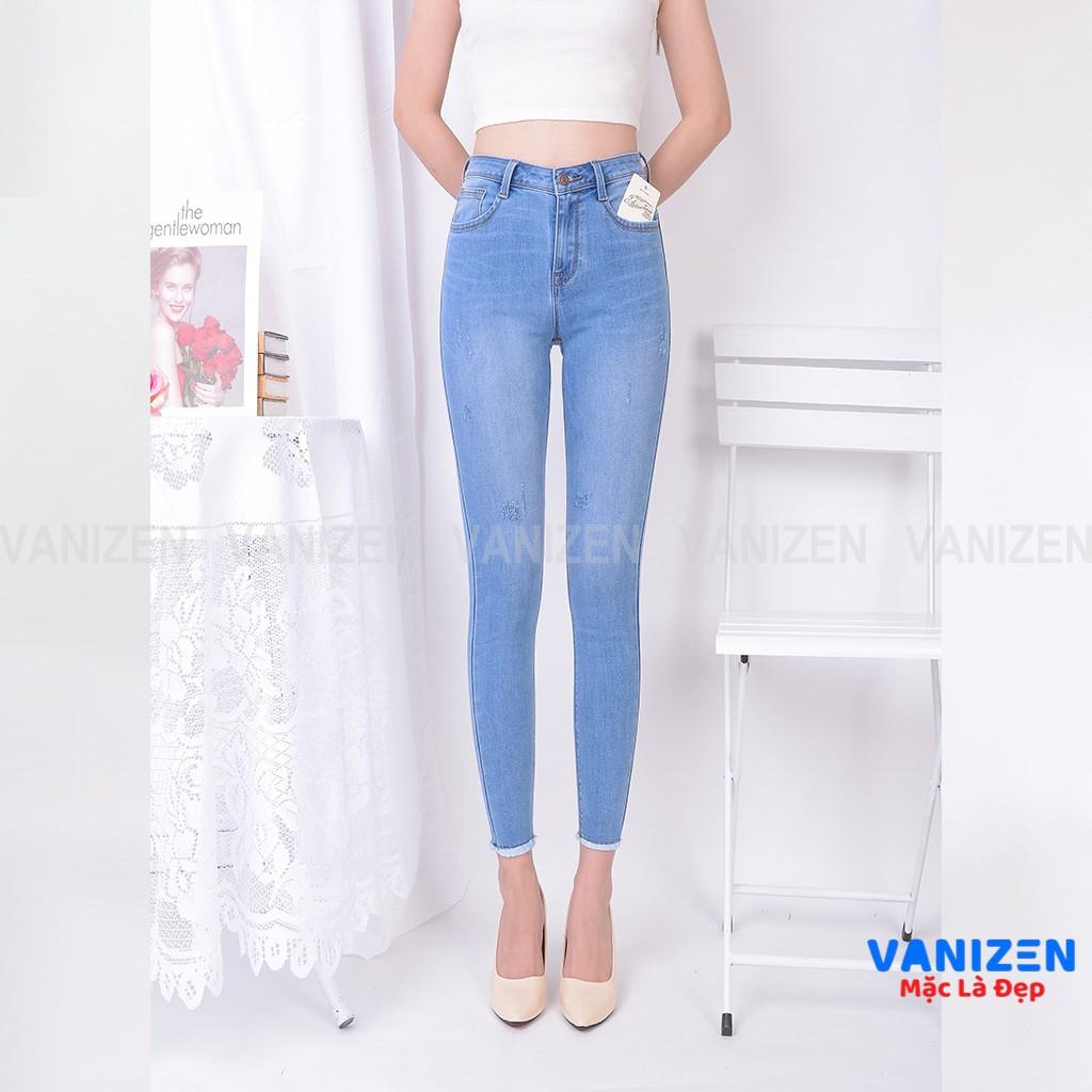 Quần skinnyjeans nữ 9 tấc trơn cạp cao co giãn tốt/VNXK/Kiểu trơn VANIZEN Shop mã 407