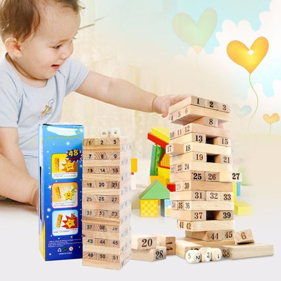 BỘ ĐỒ CHƠI RÚT GỖ WISS TOY và 4 xúc xắc - BY9020