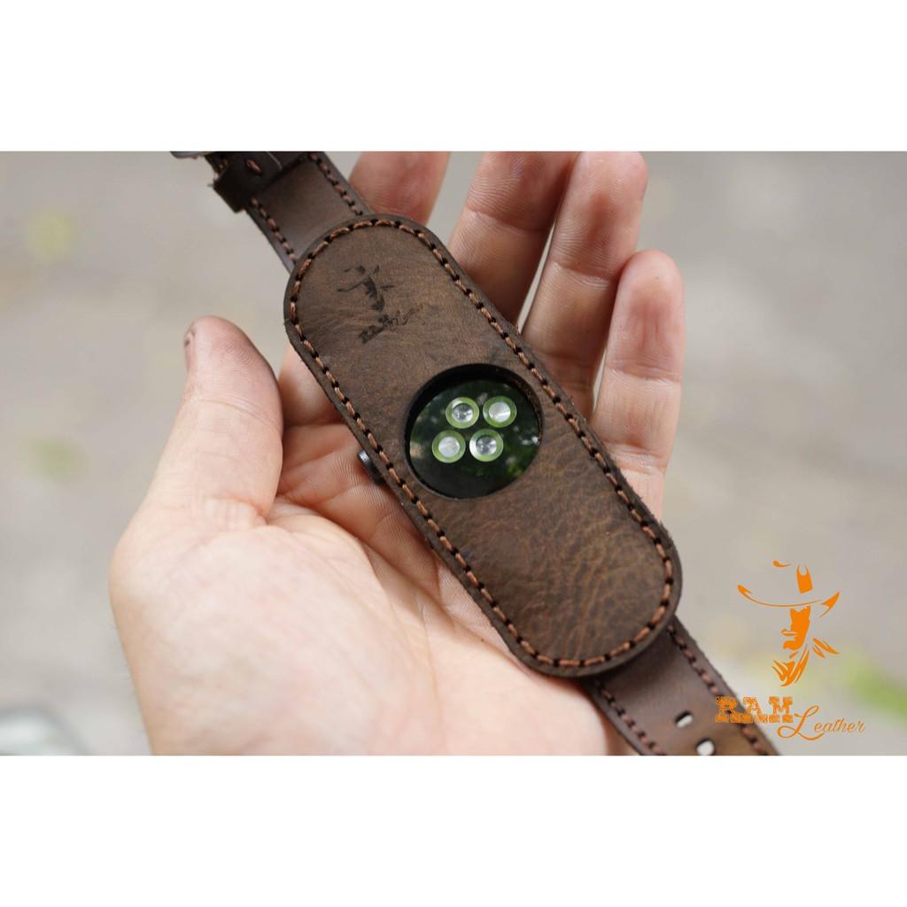 DÂY APPLE WATCH DA BÒ NÂU ĐẤT KÈM BUNDSTRAP B2 CHỐNG MỒ HÔI CHO APPLE WATCH-ĐỦ SIZE APPLE WATCH 38/40 , 42/44