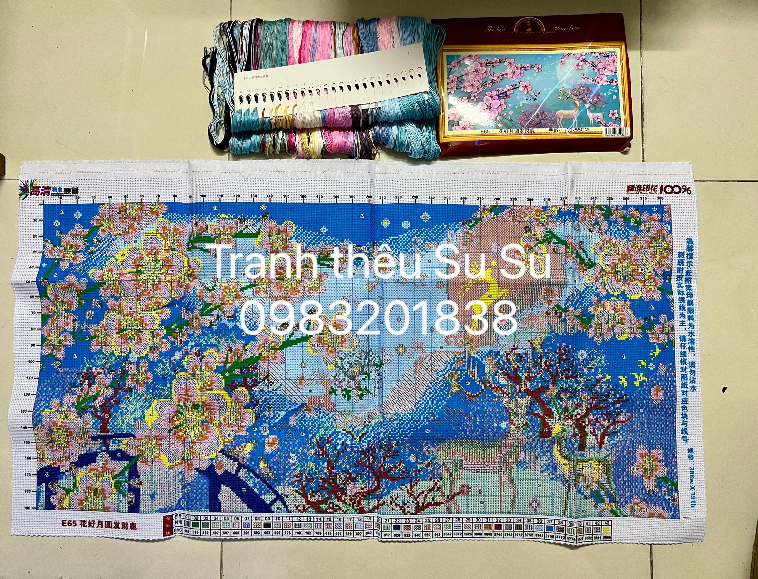 Tranh thêu kín chữ thập Phật thích ca vs8002, kích thước 60 x 90 cm