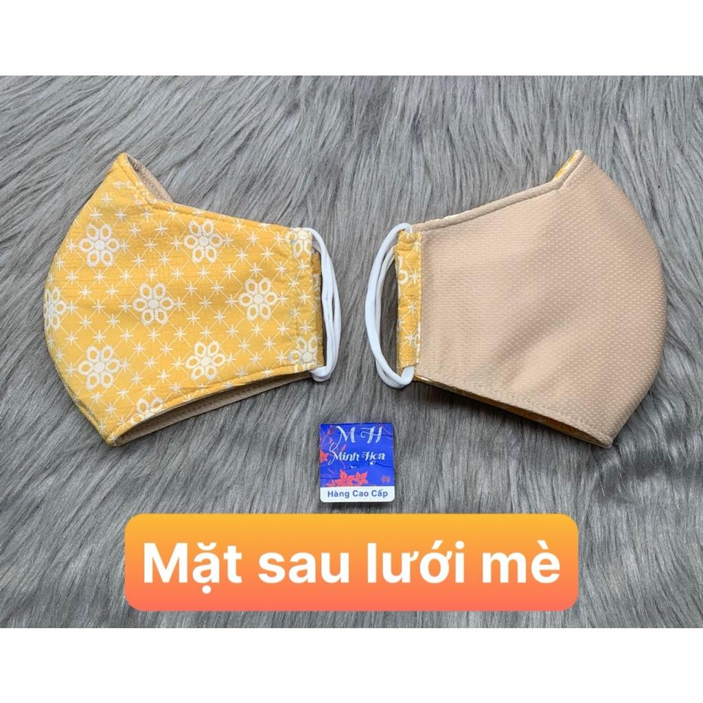 Combo 5 khẩu trang vải xốp , họa tiết bông ,thương hiệu cao cấp MINH HOA , ảnh thật , bảo đảm giao đúng hàng