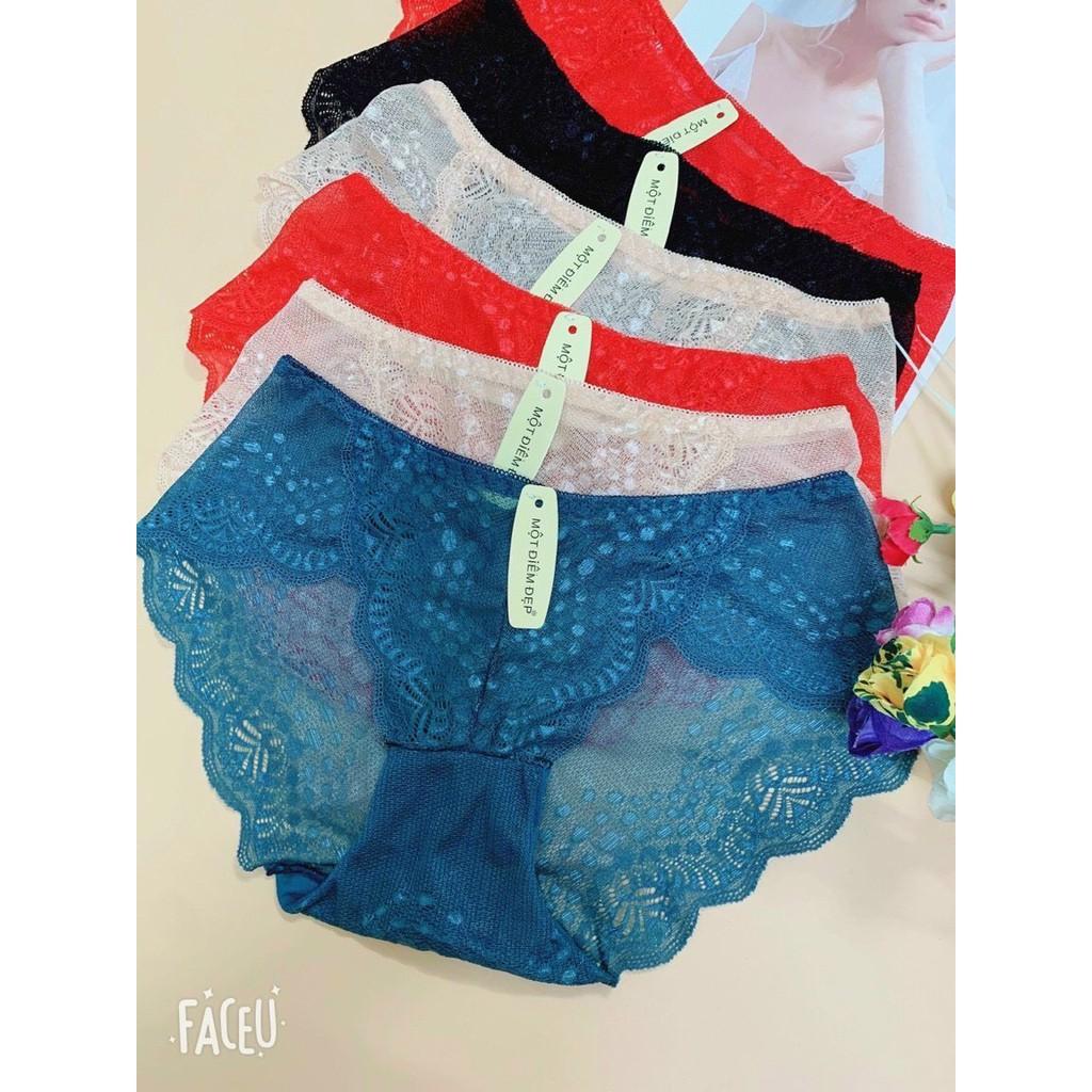 Quần lót nữ vải ren mềm mại xuyên thấu gợi cảm 5 màu lựa chọn