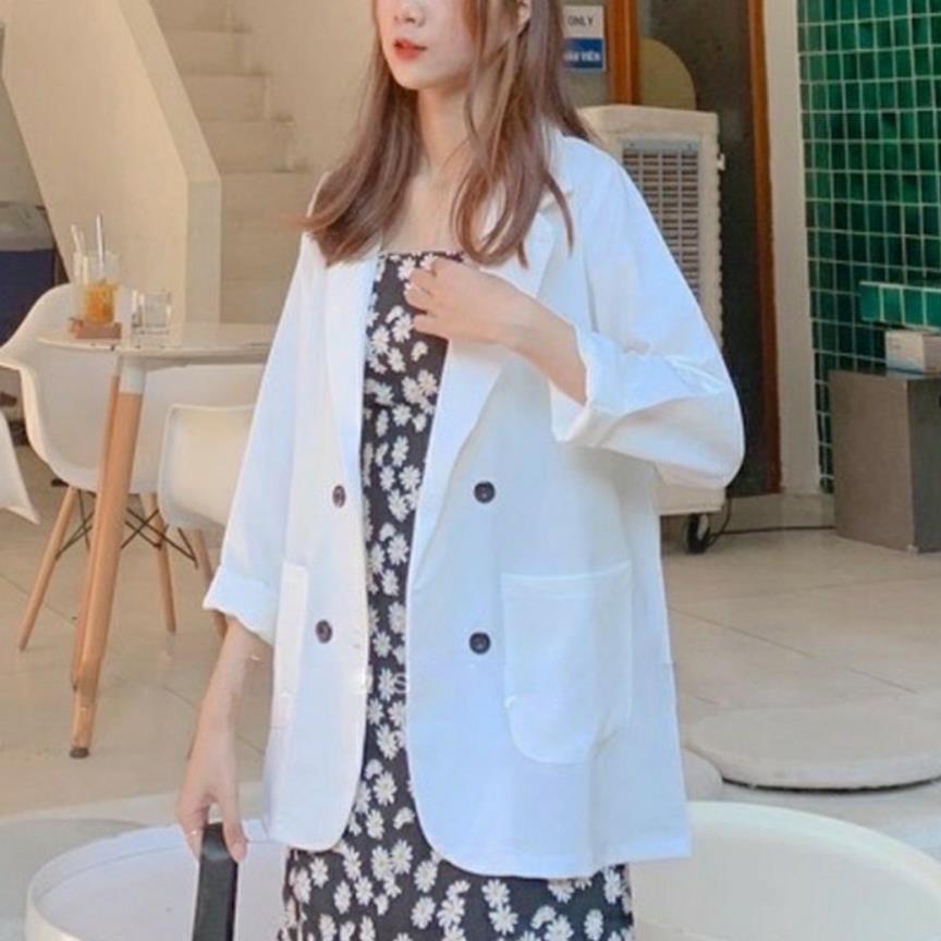 Áo blazer nữ 2 túi hộp hàn quốc năng động, trẻ trung, cá tính