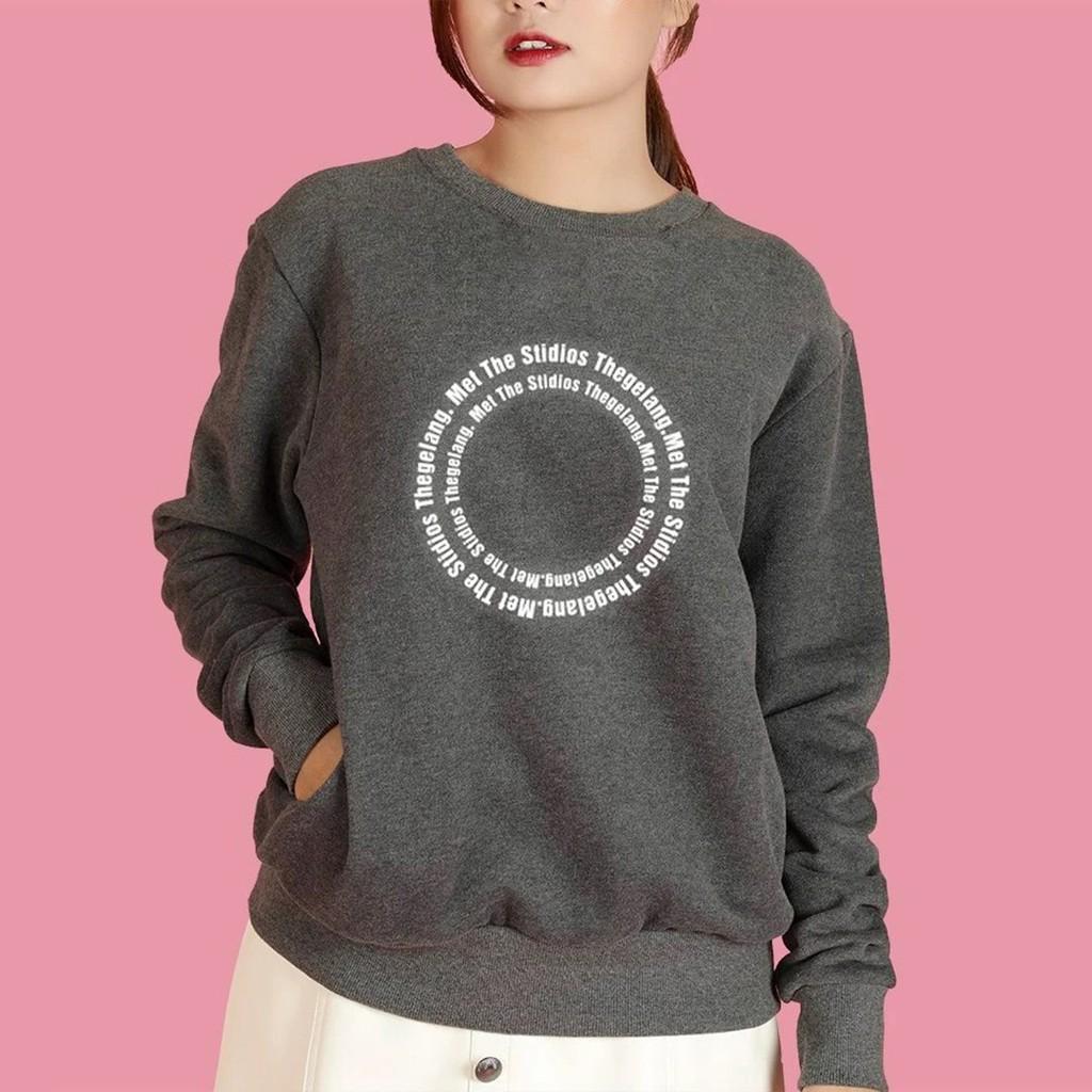 Áo sweater Vòng Tròn Chữ Phản Quang unisex nam nữ phong cách hàn quốc form rộng – ST189- babitrendy