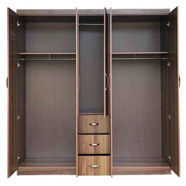 Tủ đựng quần áo bằng gỗ MDF 5 cánh màu nâu 2m