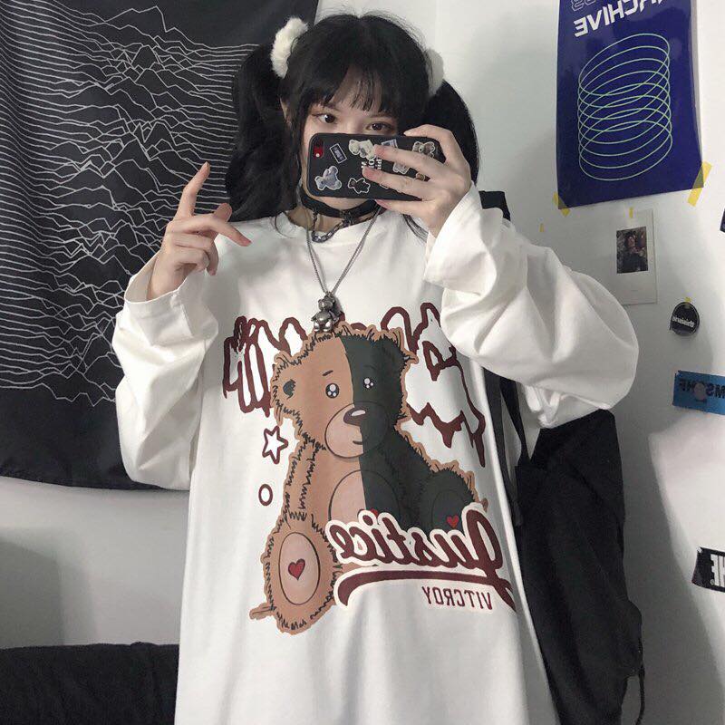 Áo Thun Tay Dài Dáng Rộng In Hình Long Tee Unisex - MM