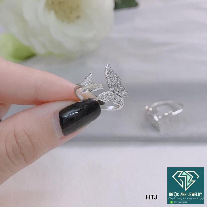 Nhẫn bạc nữ thiết kế hình cánh bướm, độc đáo xinh xắn,free size