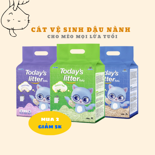 Cát vệ sinh đậu nành cho mèo - TODAY'S LITTER TOFU (7L)