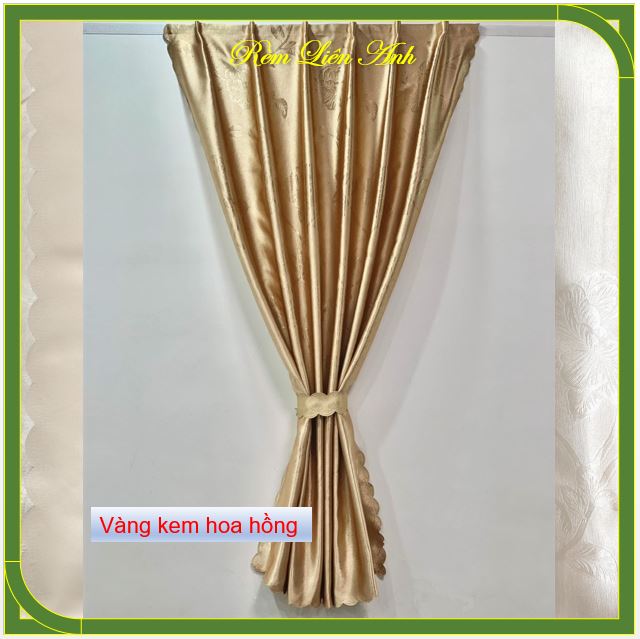 Lắp đặt dễ dàng không khoan đục - Màu vàng kem họa tiết hoa hồng