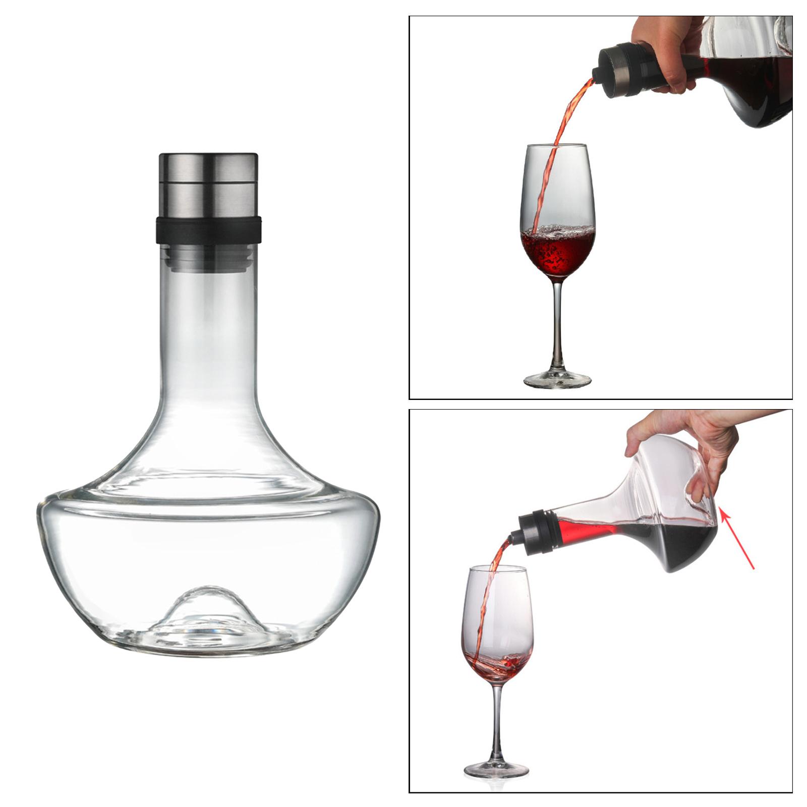 Red Wine Decanter Hand Blown Lead Free Crystal Carafe Red Wine Aerator