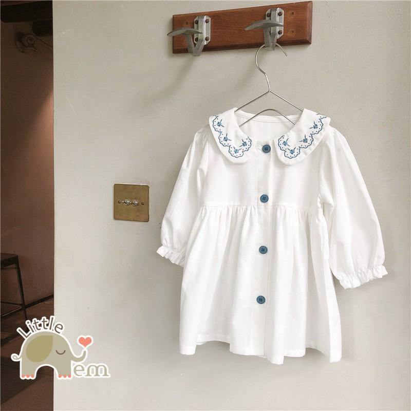 Váy bé gái _ Cổ sen thêu