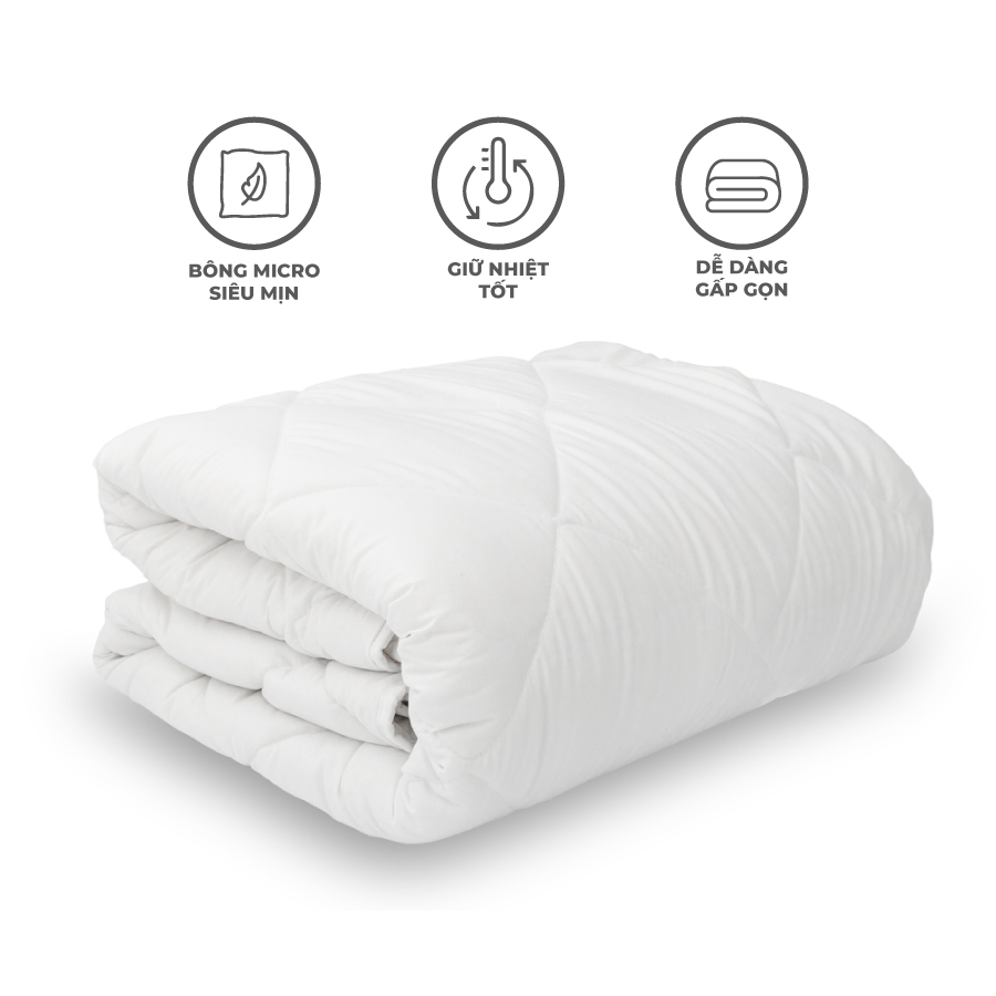 Ruột chăn Everon Lite chất liệu Microfiber màu trắng