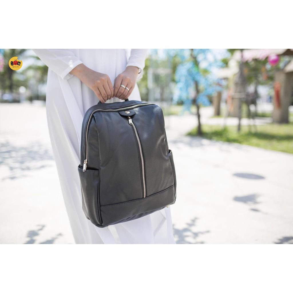 Balo học sinh, balo Laptop thời trang bằng da chất lượng cao - BOM