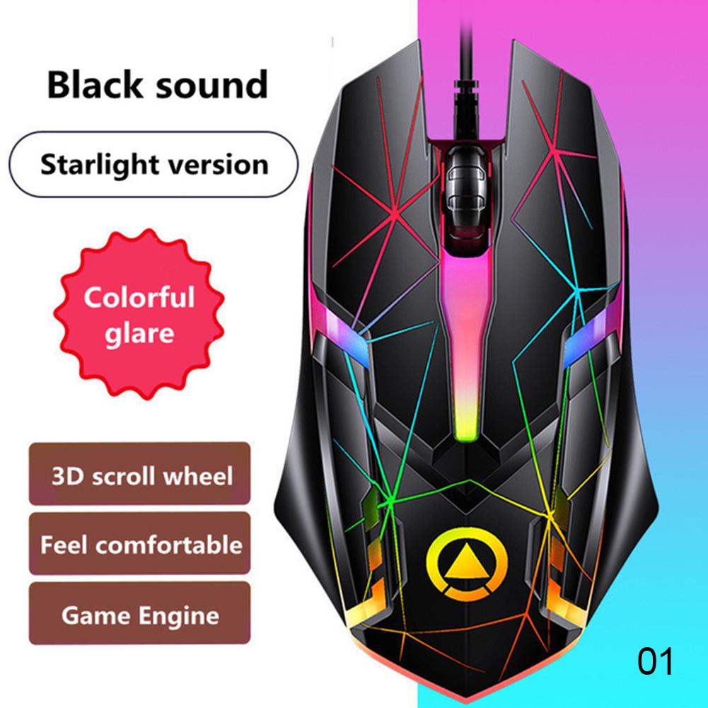 Quang USB Chuột Chơi Game Có Dây Led RGB 1200DPI Chuột Máy Tính 3 Phím Ergonomic Chuột 3D Đi Đêm Hay Cơ Học dành Cho Máy Tính Laptop