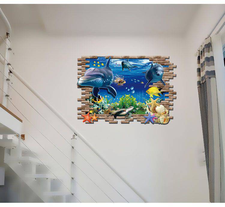 Decal 3D cá heo AmyShop DCS009
