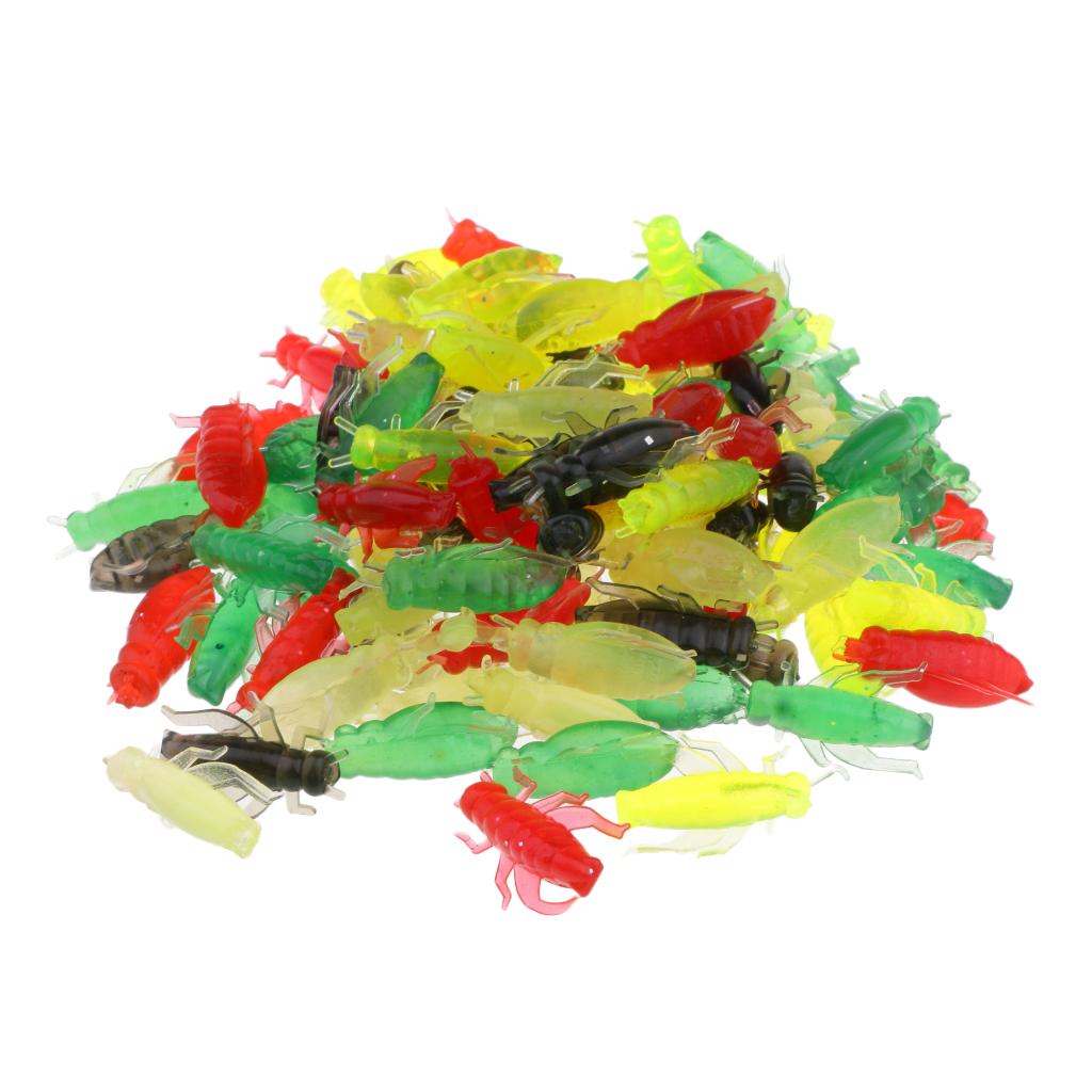 100pcs Artificial Cricket Bait Fishing Soft Lure Insect Bait Lure Flies Hook