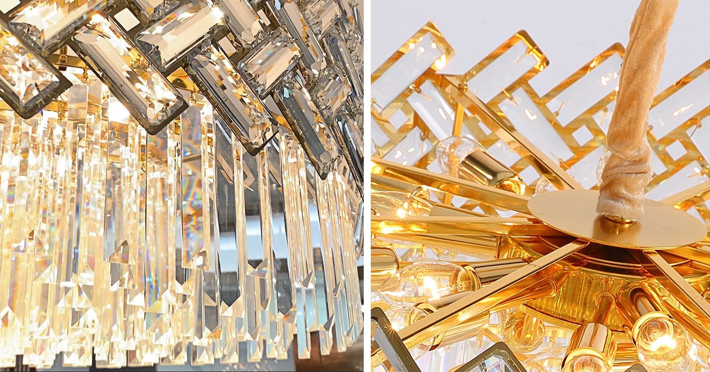 Đèn chùm ARIAVA pha lê kiểu dáng sang trọng, hiện đại trang trí nhà cửa, quán cafe