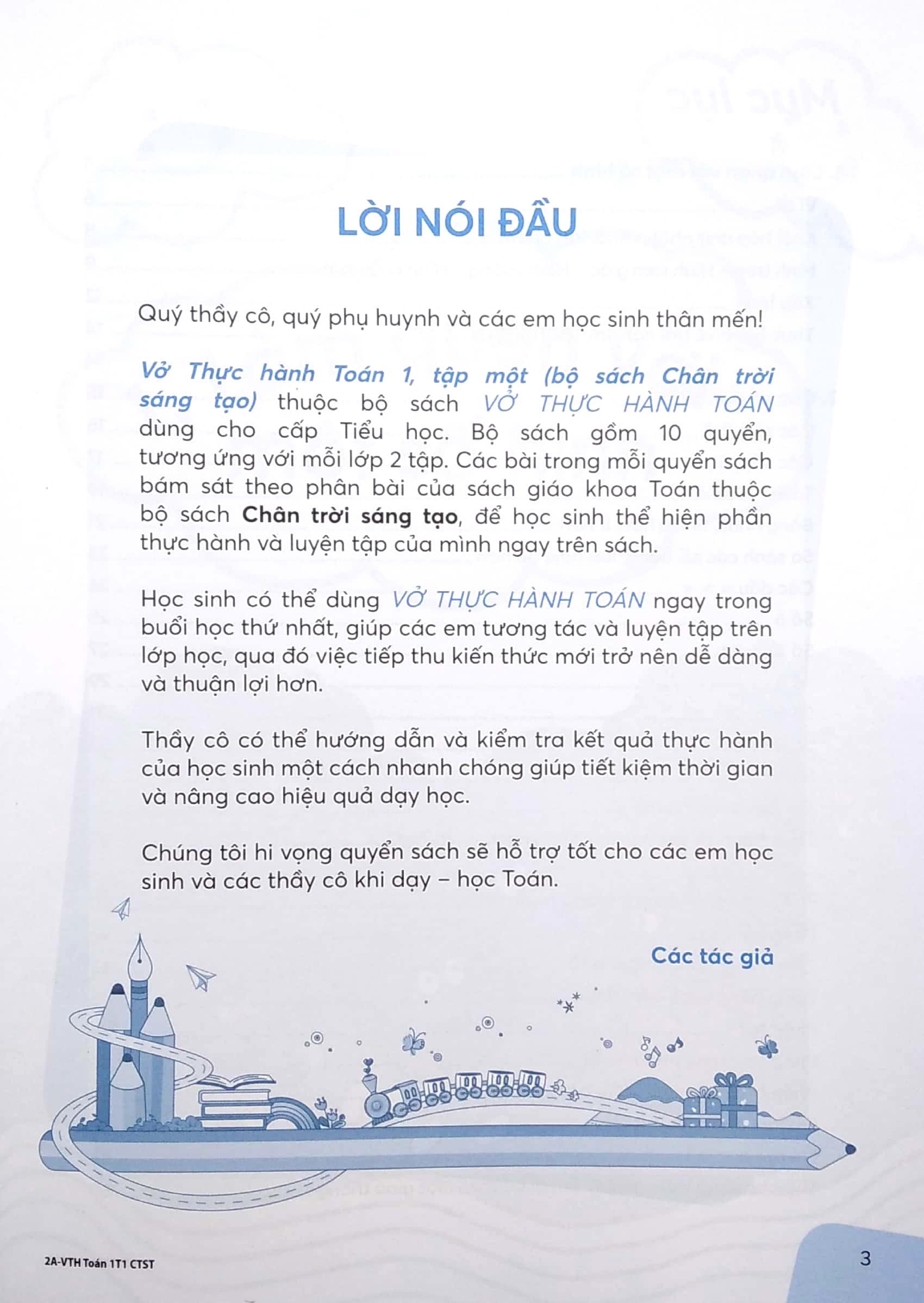 Vở Thực Hành Toán 1 - Tập 1 (Theo Bộ SGK Chân Trời Sáng Tạo) (2023)