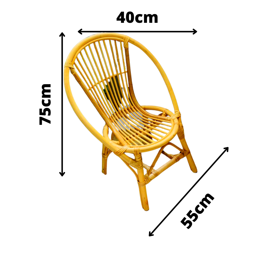 Combo bàn ghế mây tre HOME MÂY đan cao câp, bàn mặt gỗ nguyên khối chân sắt chắc chắn - 1 ghế