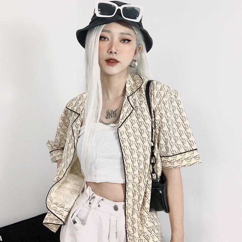 THELSTUDIOS - Áo sơ mi cộc tay MONOGRAM