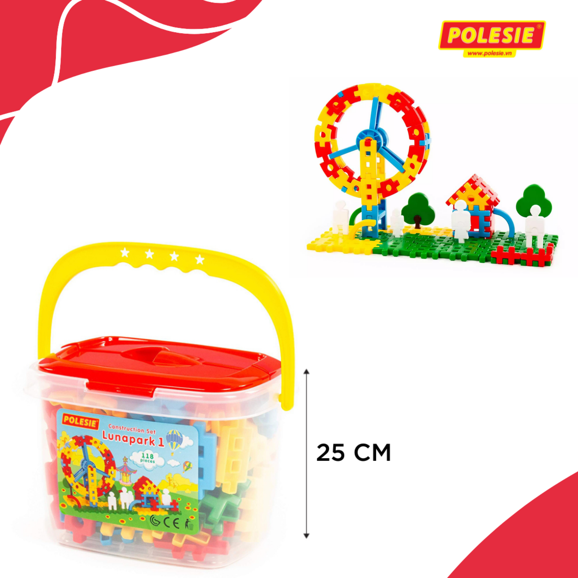Bộ Đồ Chơi Lắp Ghép Công Viên Giải Trí Luna Park 1 - Đồ Chơi Giáo Dục Châu Âu, An Toàn, Siêu Bền Cho Bé - Polesie Toys 51585