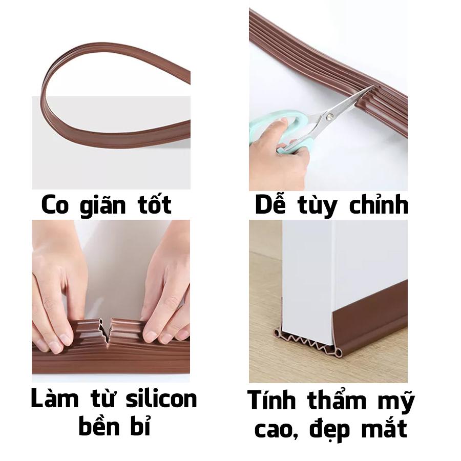 1 Mét ron cửa, thanh chặn cửa, chắn khe hở chân cửa Ziczac ngăn côn trùng, bụi, ngắn thoát hơi máy lạnh Legaxi