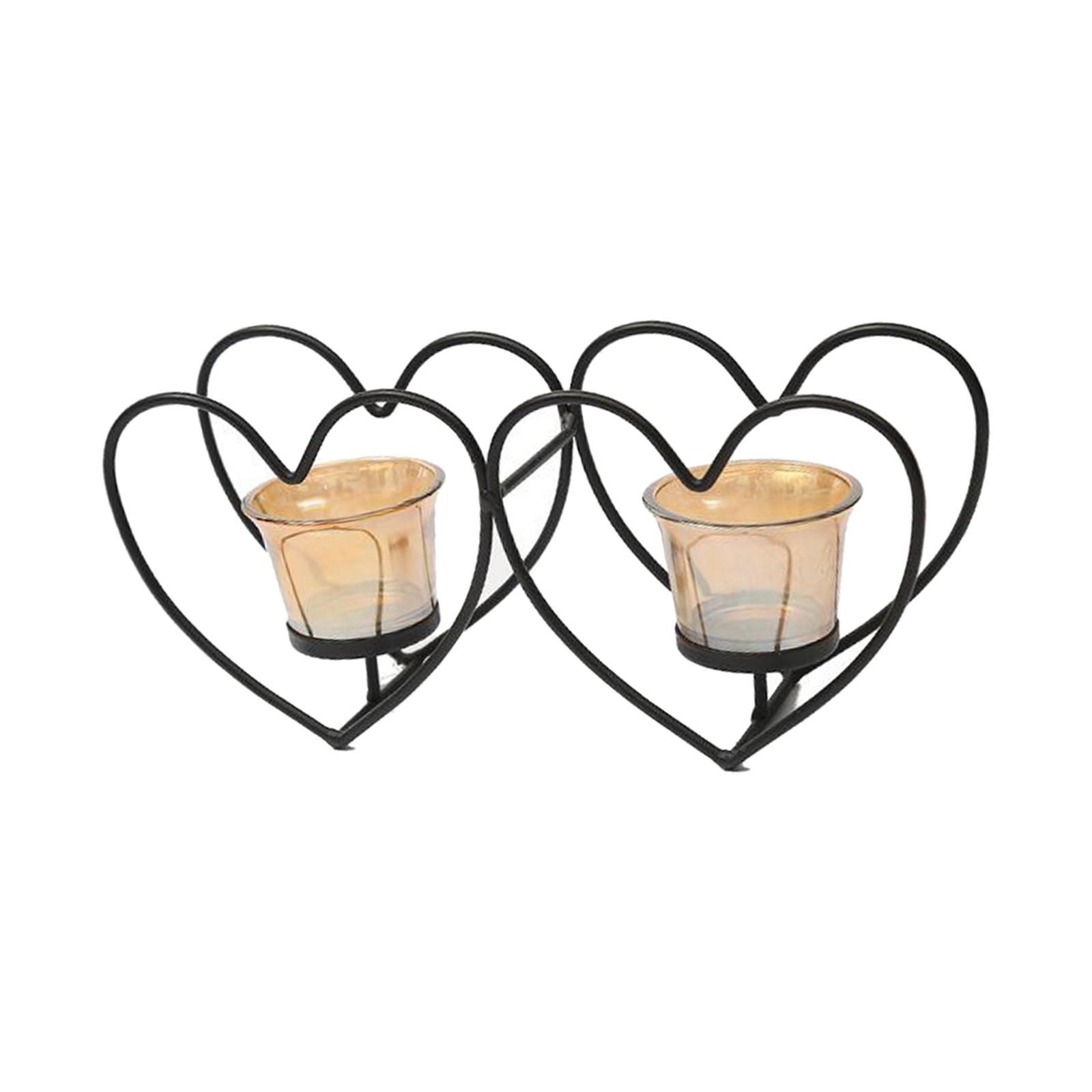 Nordic Heart Candle Holder Tealight Candlestick Decorative Candle Stand Wedding Holiday Table Centerpiece Decor Birthday Gift