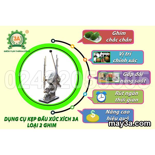 Dụng cụ kẹp đầu xúc xích 3A (dập 2 ghim) - Hàng Chính Hãng