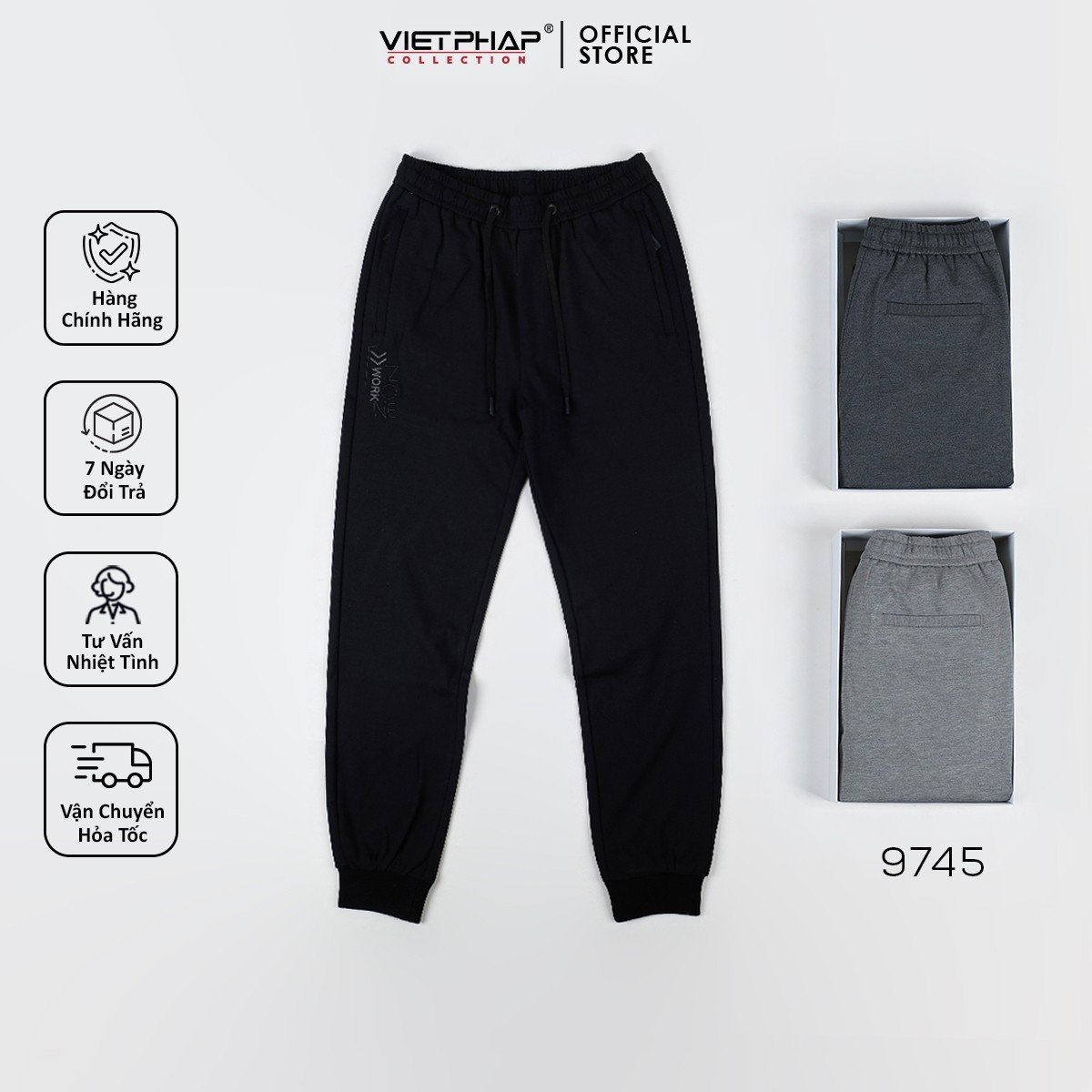 Quần Jogger Thun Cao Cấp VIỆT PHÁP/ Chất liệu cotton co dãn thoải mái sang trọng cạp chun bo 9745