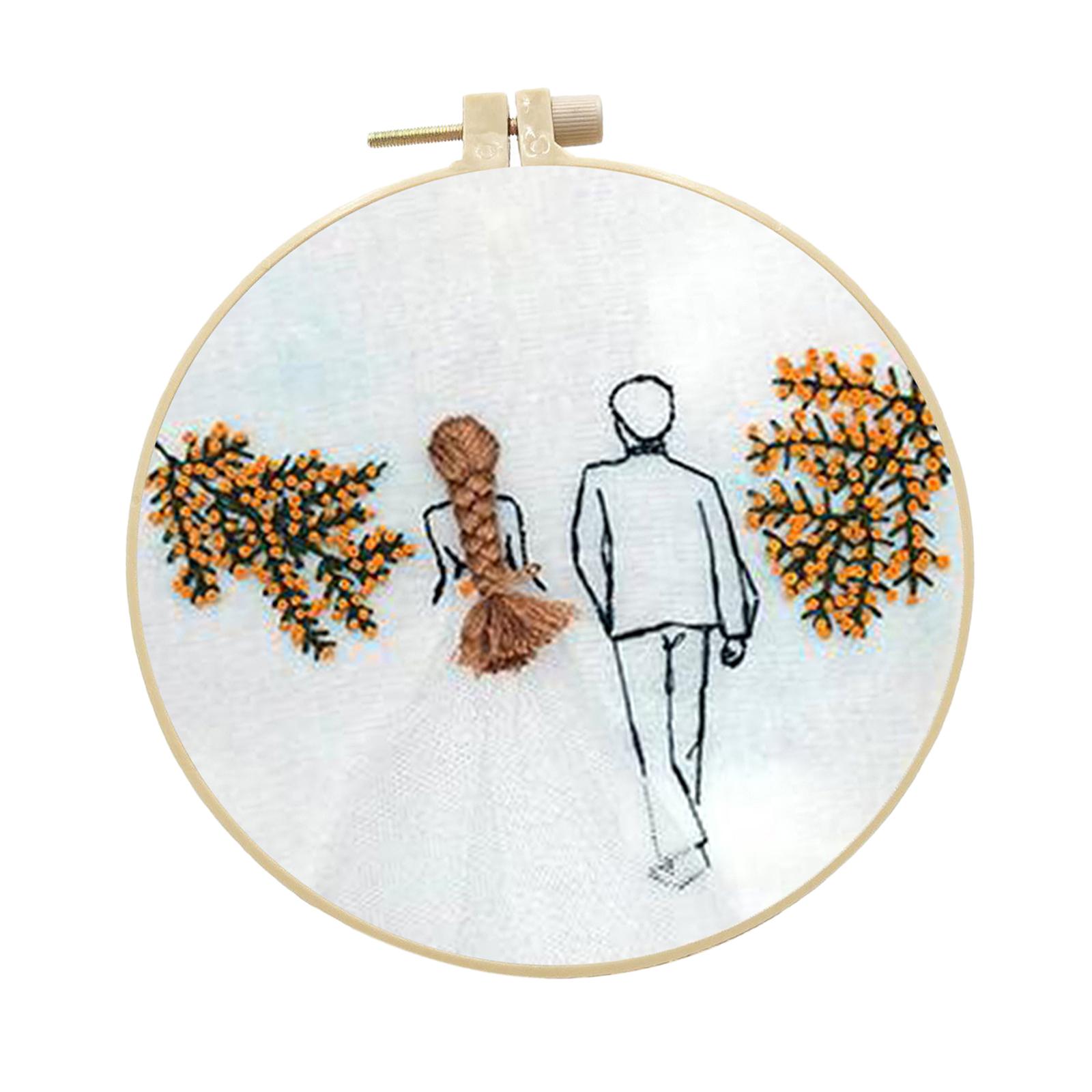 Needle Embroidery Kit with Basic Tools Wedding Valentine's Day Decoration