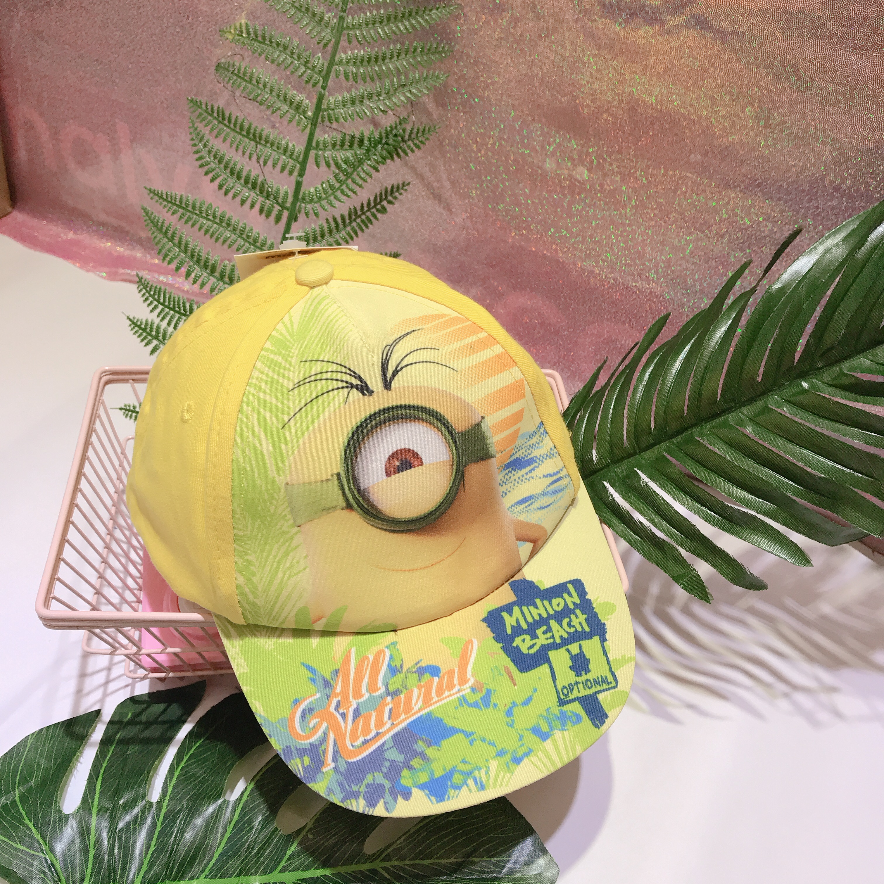 NÓN KẾT RẺ EM HÌNH MINIONS BÃI BIỂN MÀU VÀNG CHO BÉ TRAI  - 16MEN0152