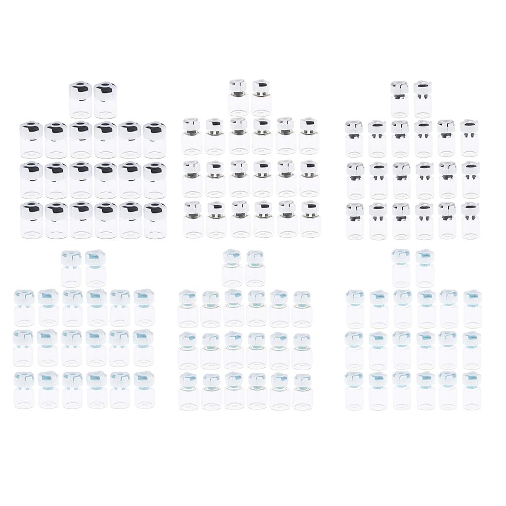 Pack 20pcs Clear Empty Glass Bottles Refillable Vials Containers Sample Makeup Container for Powder Liquid