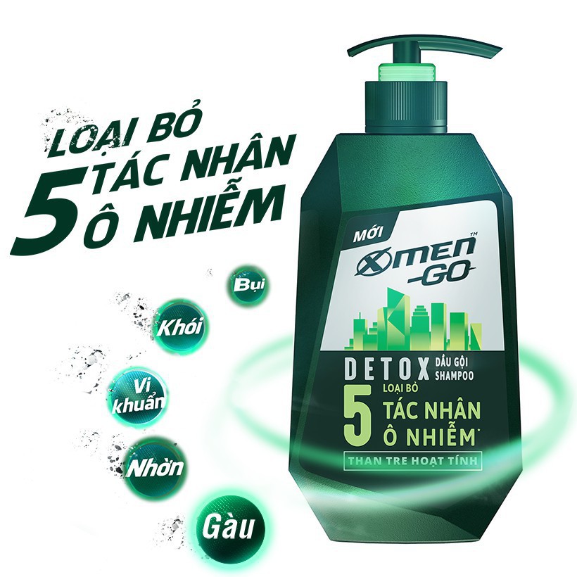 Combo Dầu Gội Detox X-Men Go 630G và Sữa tắm Detox X-Men Go 630G