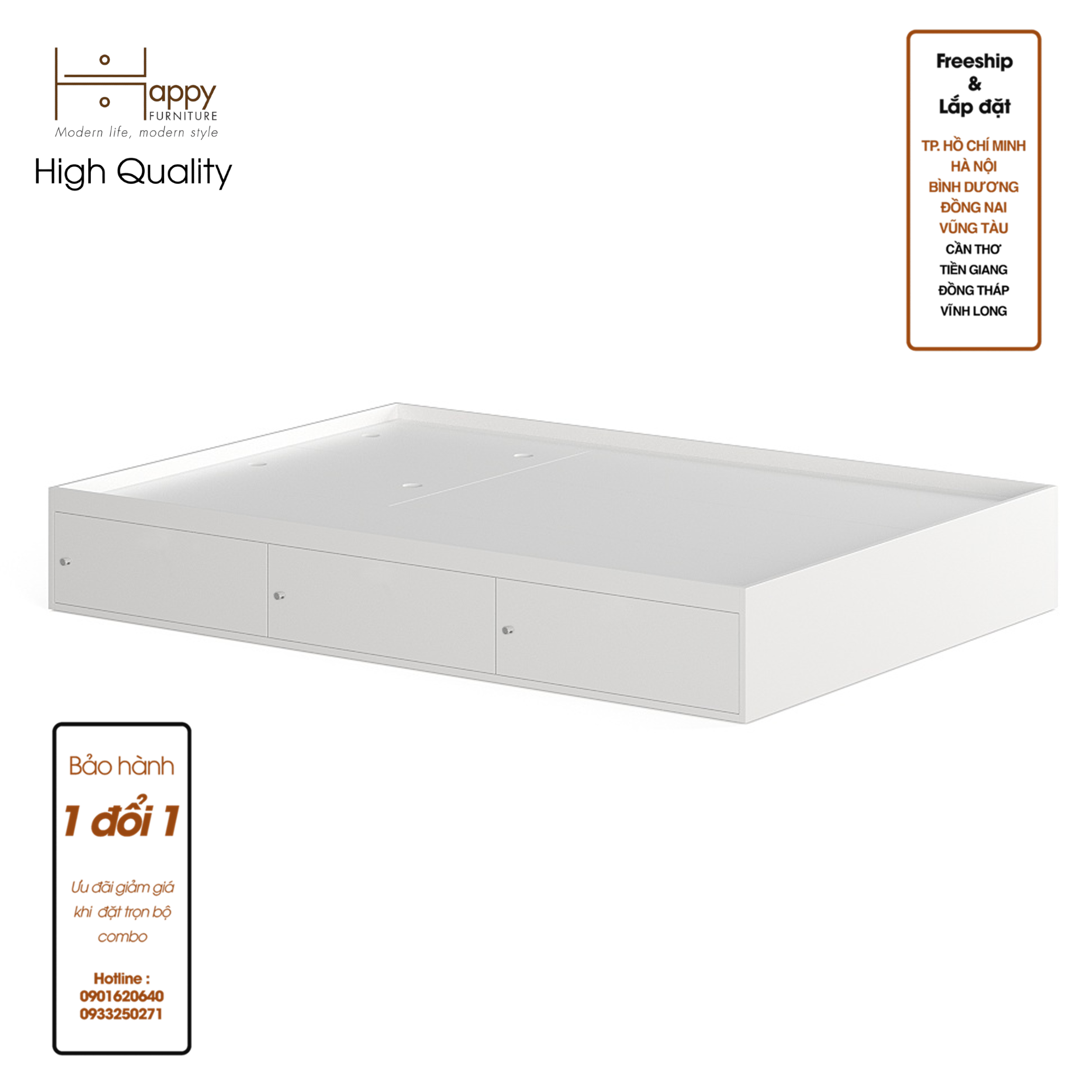 [Happy Home Furniture] GERY , Giường ngủ 3  cánh cửa mở  &lt;không đầu giường&gt;  , GNG_048, GNG_049, GNG_050, GNG_051