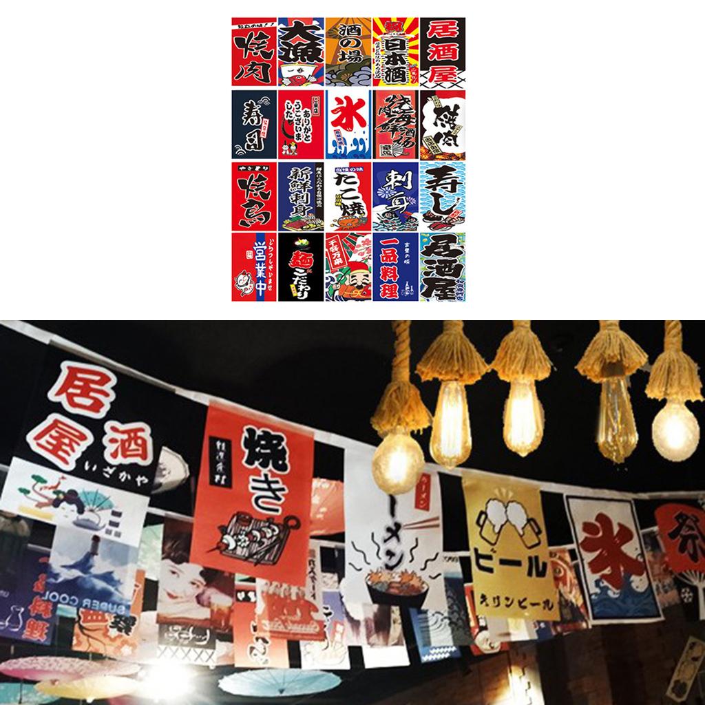 Japanese Style Flag Bunting Pennant Banner for Restaurant Doorway Decor