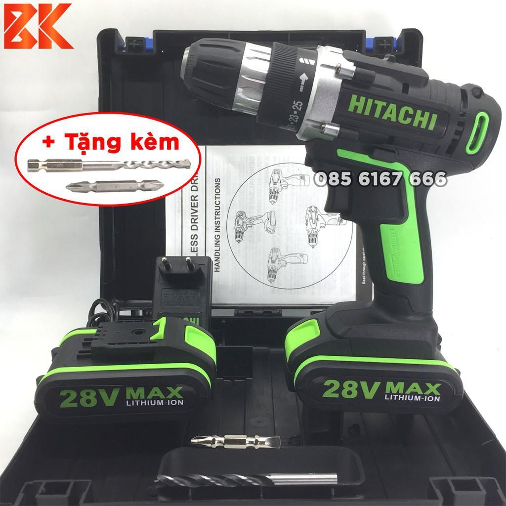 Máy khoan Hitachi 28V (Pin 5 CELL 3Ah) - Made In Malaysia - 100% Lõi đồng - Hàng mới 2019