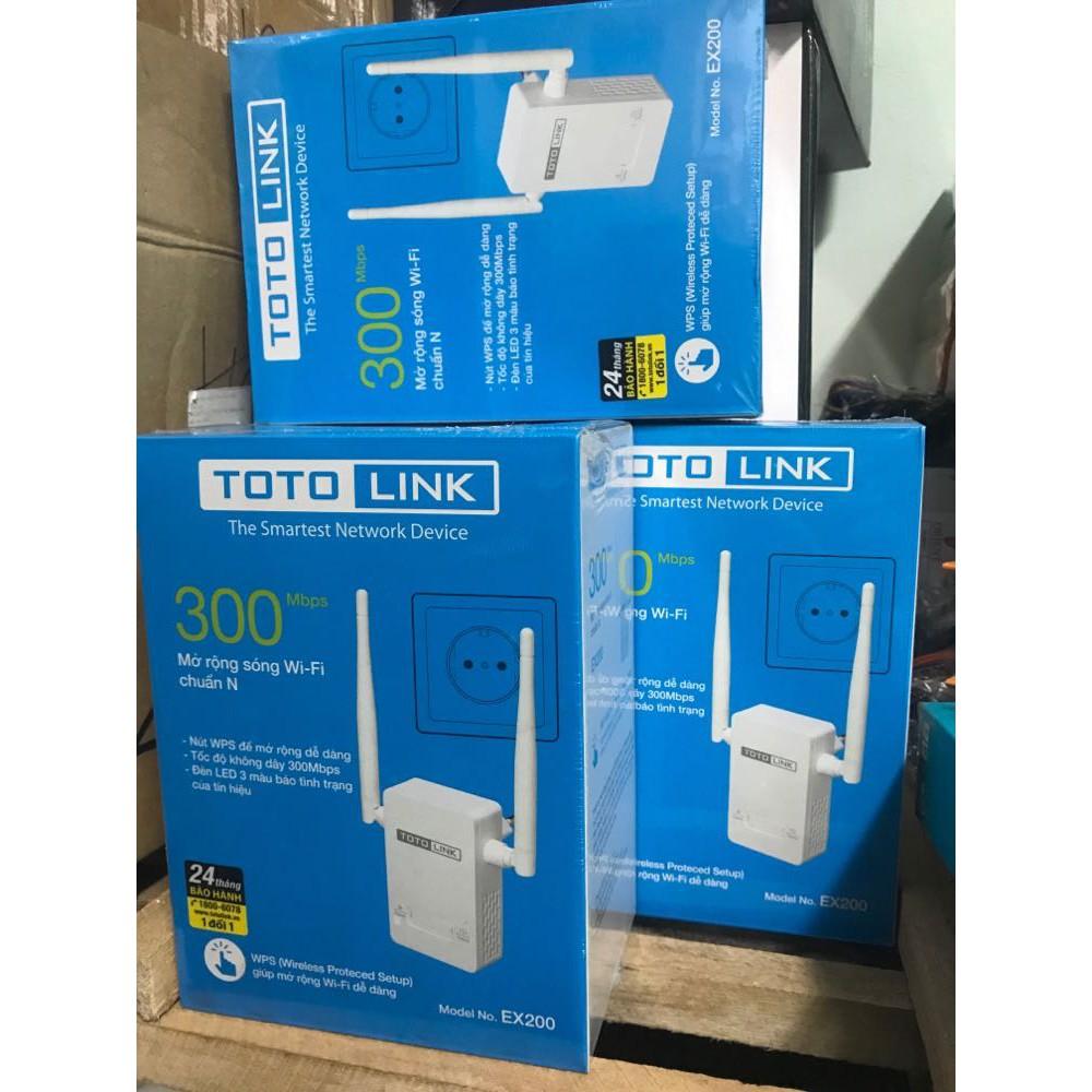 Combo 2Bộ Kích Sóng Wifi Repeater 300Mbps Totolink EX200 - Hàng Chính Hãng