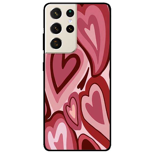 Ốp lưng dành cho Samsung Galaxy S21 / S21 Plus / S21 Ultra / S21 FE 5G - Tim Viền Đỏ
