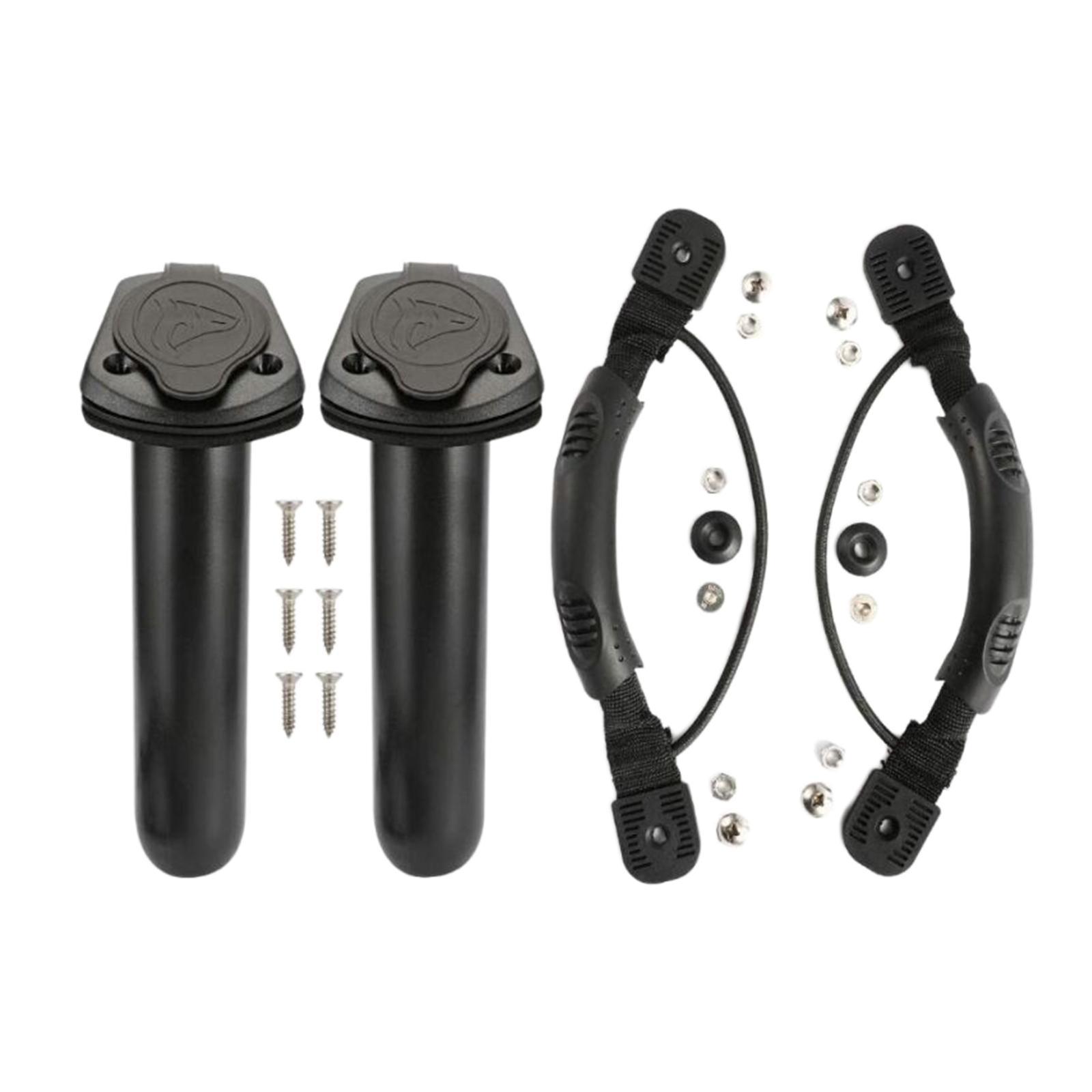 2Pcs Fishing Rod Holder Tube Black Fishing Pole Holder for Yacht Kayak Canoe