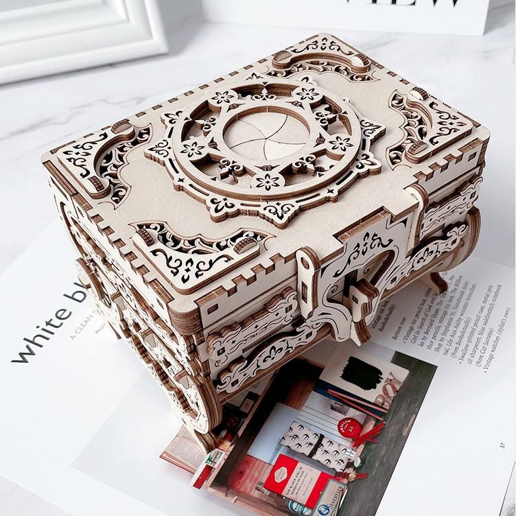 Đồ chơi lắp ráp gỗ 3D  Mô hình Chuyển động Hộp Trang sức cổ Antique Box T707d