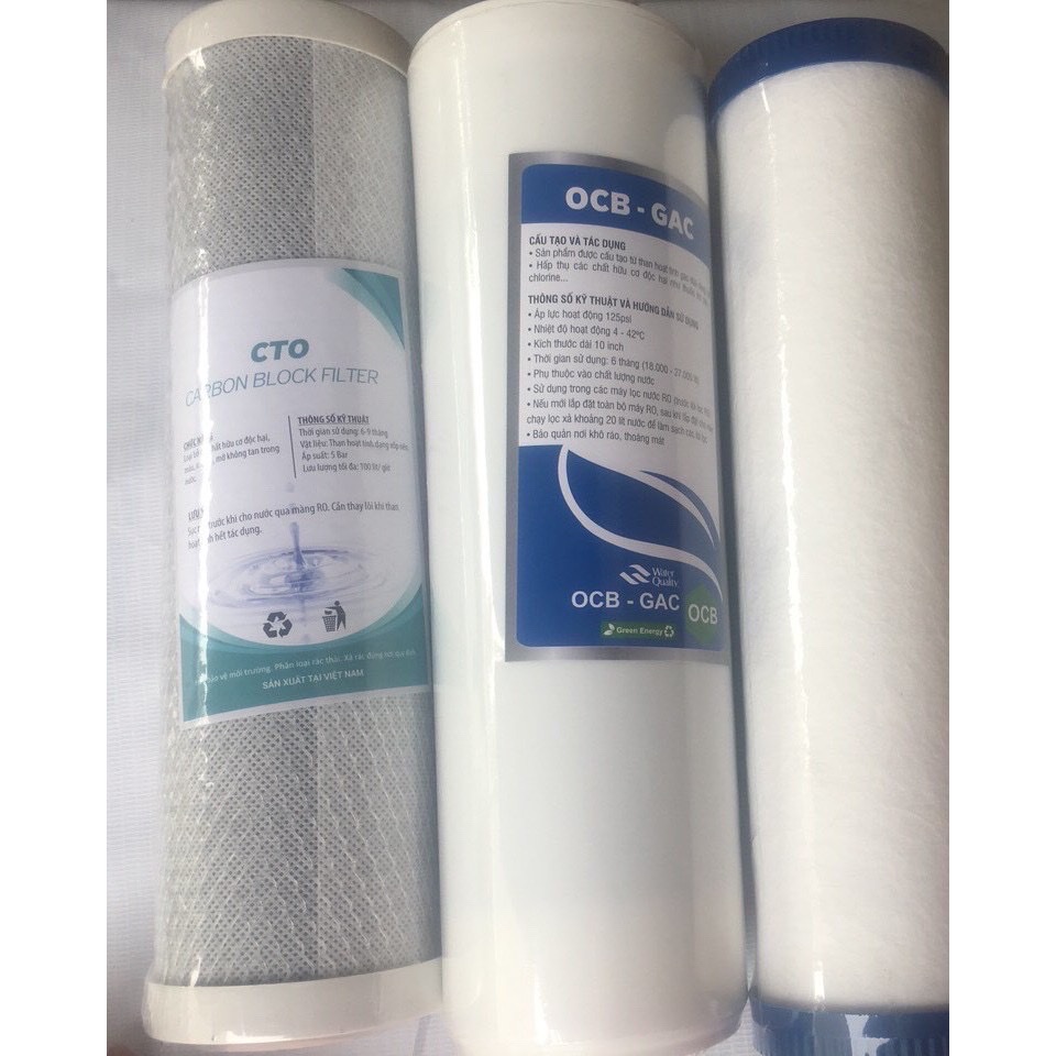Bộ lõi lọc nước kg số 1, 2, 3