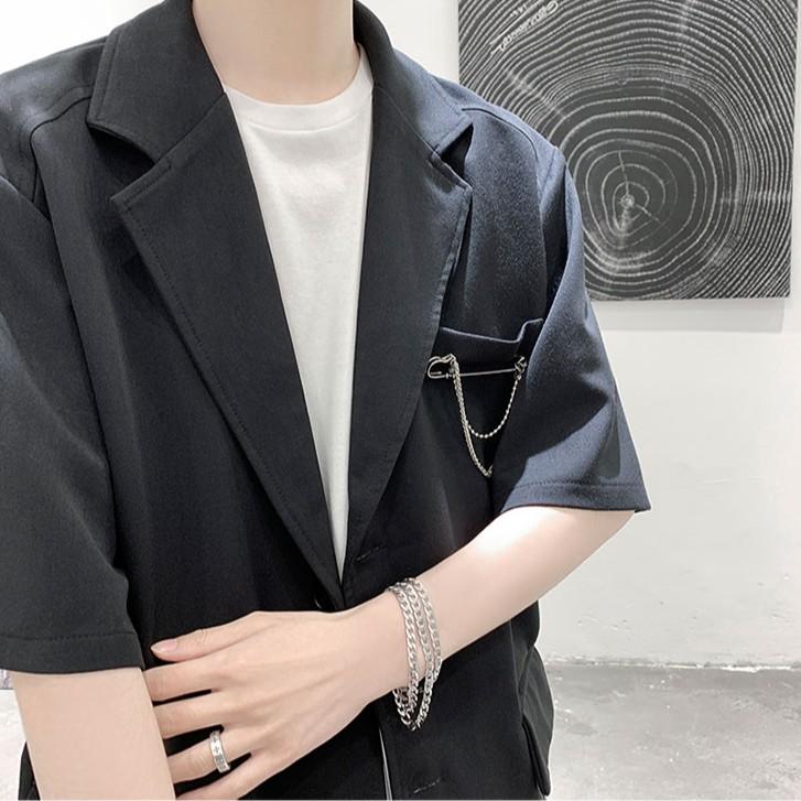 Áo BLazer Nam Tay Ngắn Form Dáng Rộng BZ10 Phong Cách Hàn Quốc Áo Khoác Hè Outfits Unisex Thời Trang HERO