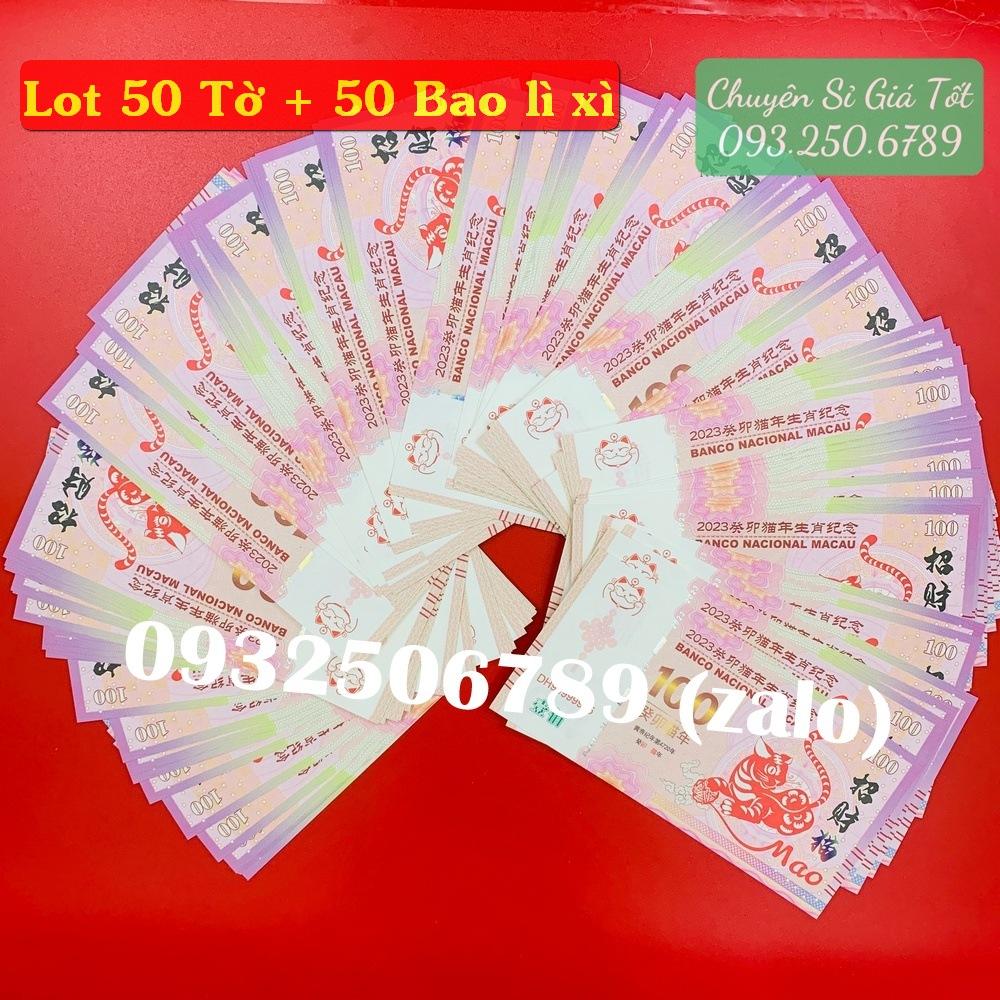 [COMBO 50 tờ] Tiền Macao 100 hình con Mèo lưu niệm, Tiền 100 Macao con Mèo Lì Xì 2023, Tiền lì xì tết 2023 , NELI