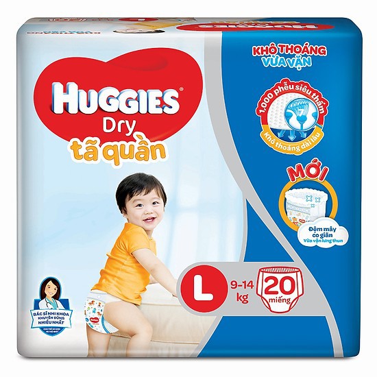 Tã quần Huggies Dry size L