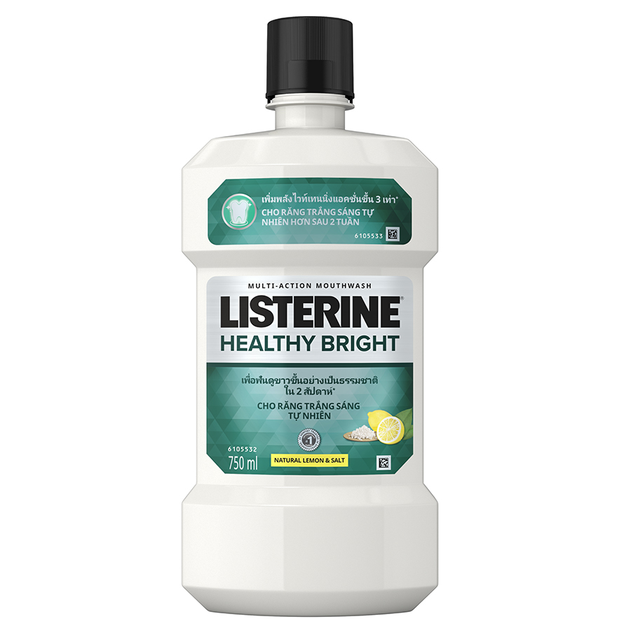 Nước Súc Miệng Làm Trắng Răng Listerine Healthy Bright (750ml) - 8850007813385