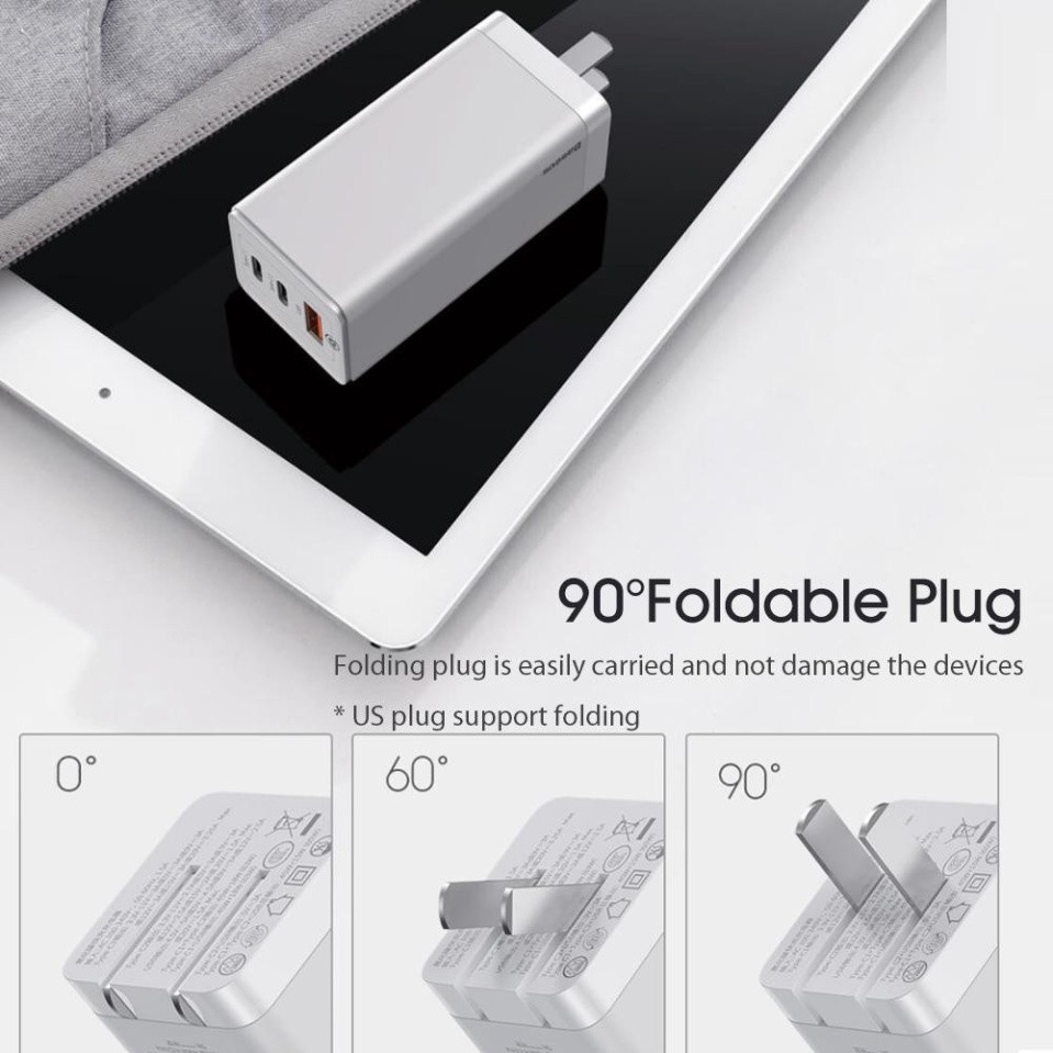 Củ Sạc Nhanh Baseus GaN2 Pro Quick Charger 65W Màu Trắng - Hàng Chính Hãng