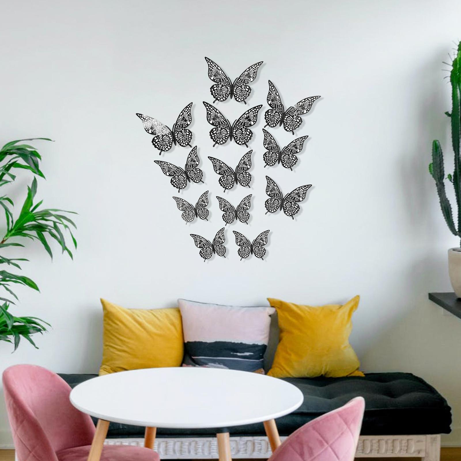 Set 12 Miếng Dán Tường Decal 3D Nhiều Hình Ảnh Nghệ Thuật Có Thể Tháo Rời